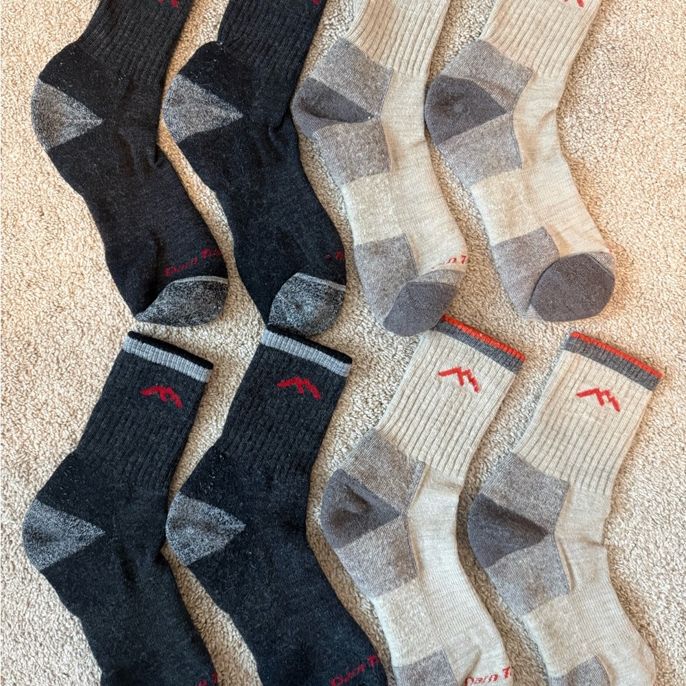 Darn Tough Vermont Men’s Merino Wool Micro Crew Hiking Socks (Lot of 4 Pairs)